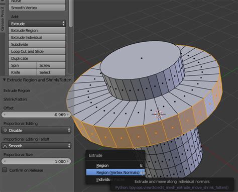 In Maya, you can go to the Scale option box and select via Normal if you where wanting to scale an objects selected vertices, and the effect was that the verts would translate along the direction of their normals. . Blender scale along normals